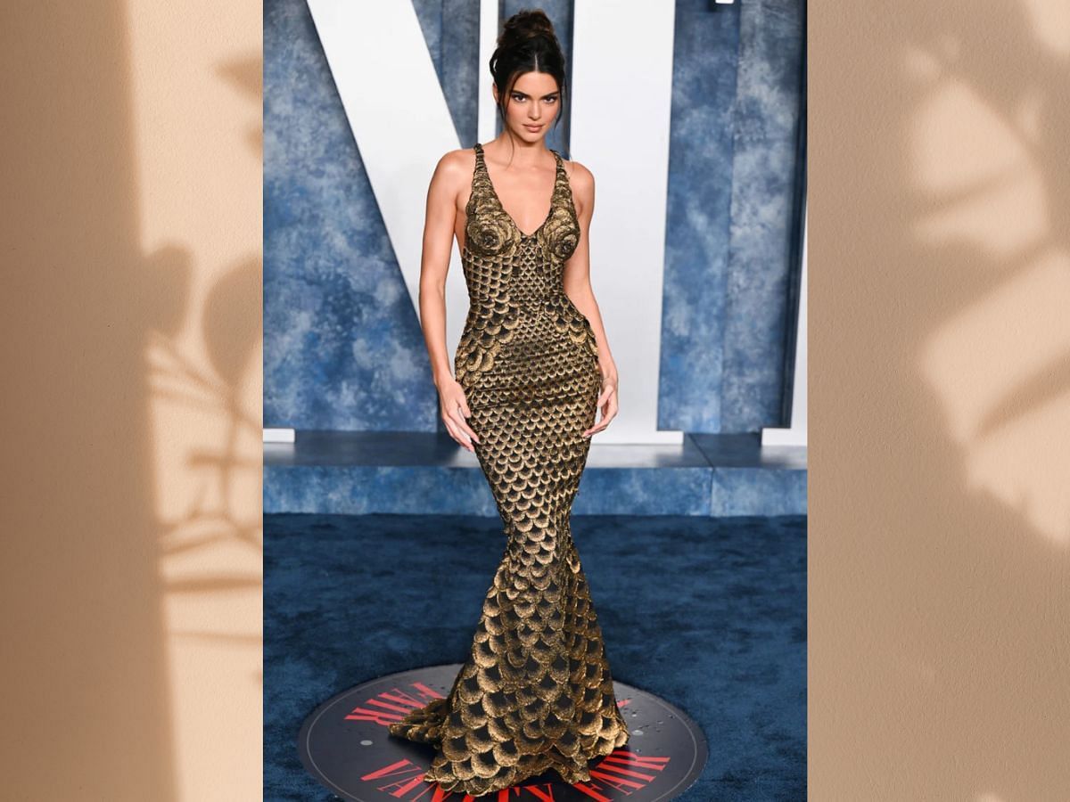 Vintage Jean Paul Gaultier at Vanity Fair Oscar Party - March 2023 (Image via Instagram/@jennerupdater)