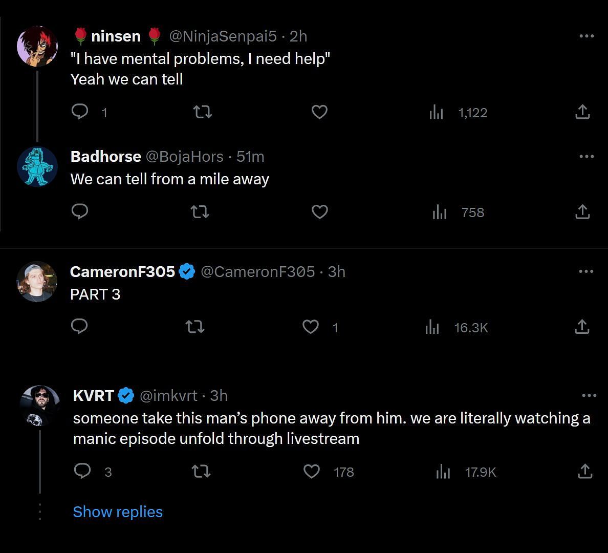 Fan reactions to ColossalisCrazy&#039;s post on X (Image via X)