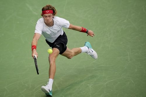 Andrey Rublev in action during the Cincinnati Open in Ohio.