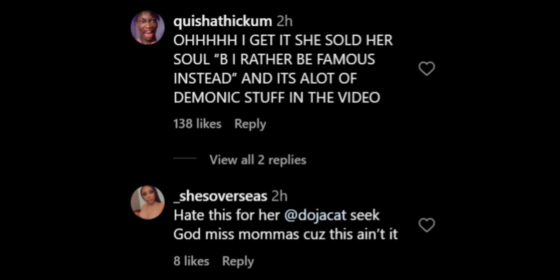 Some viewers criticized Doja Cat for portraying demonic imageries in &quot;Paint The Town Red&quot; mv. (Image via Instagram/@theneighborhoodtalk)