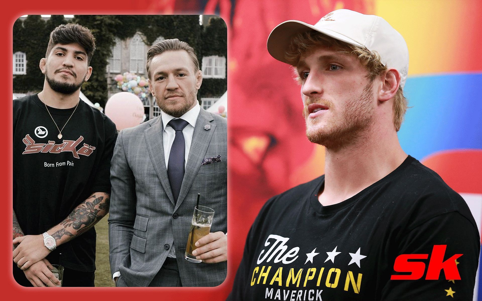 Dillon Danis with Conor McGregor and Logan Paul [Image credits: Getty Images and @dillondanis on Instagram] 