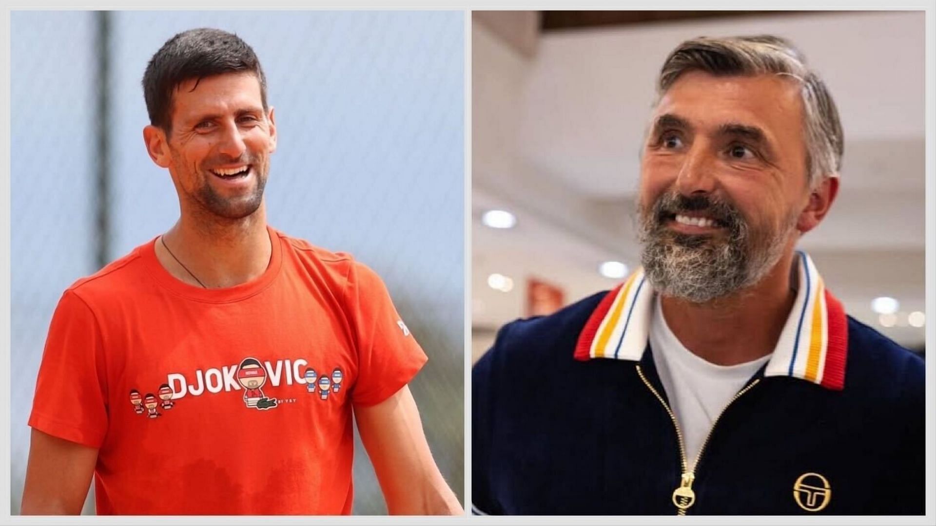 Novak Djokovic (L) and Goran Ivanisevic (R)