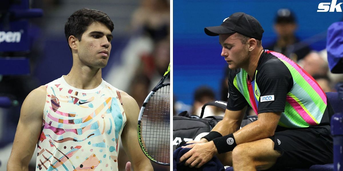 Carlos Alcaraz faced Dominik Koepfer in the opening round of the 2023 US Open