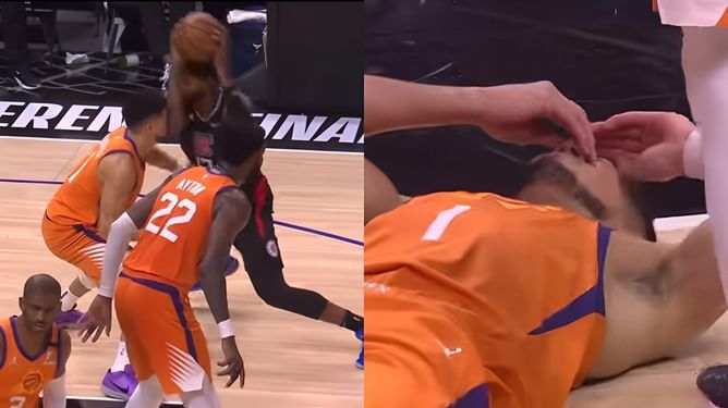 Watch: Before their online spat, Paul George once almost sent Devin Booker to the hospital after elbowing his broken nose