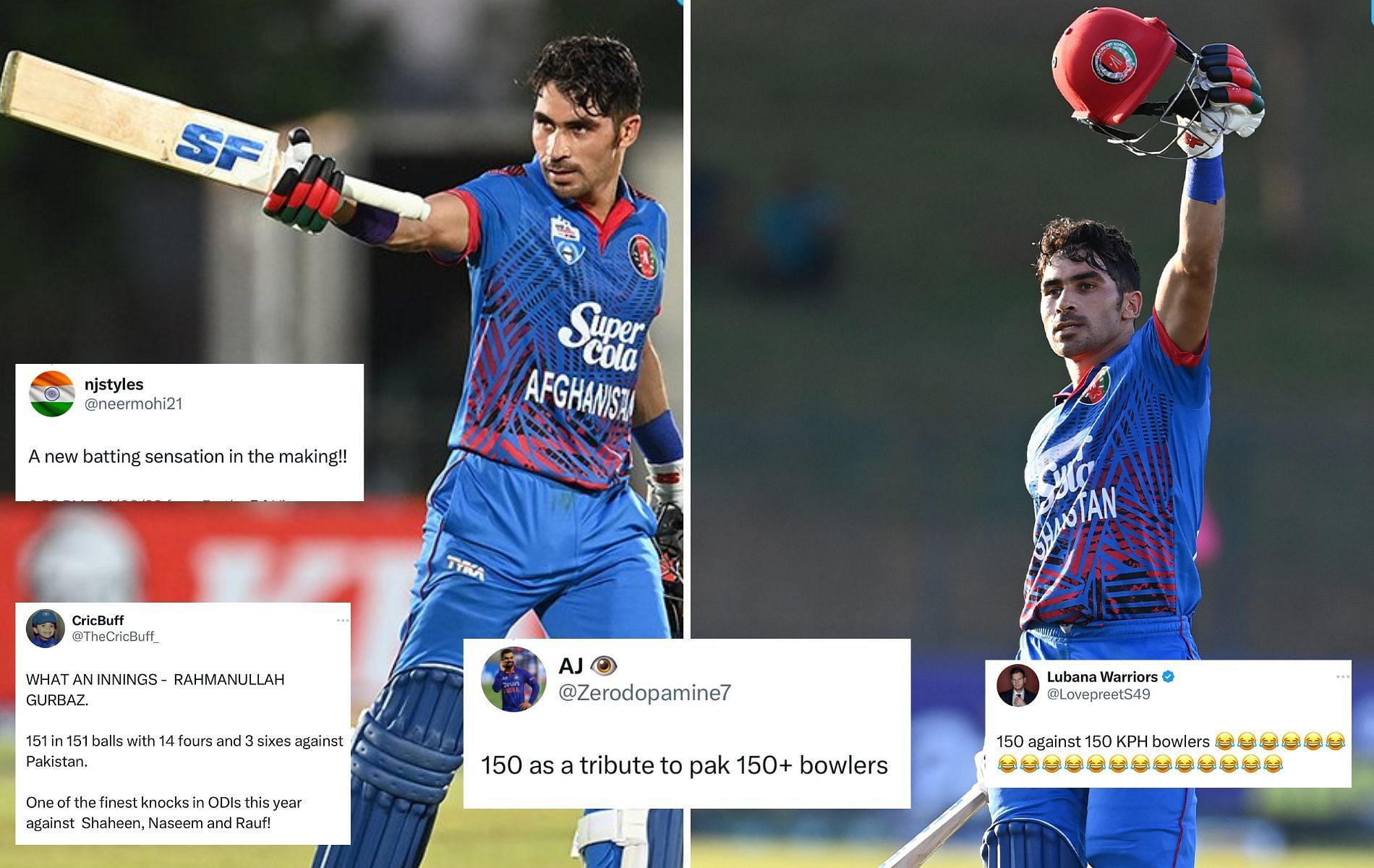Rahmanullah Gurbaz registered his career-best ODI score in the 2nd ODI. (Pics: Twitter)