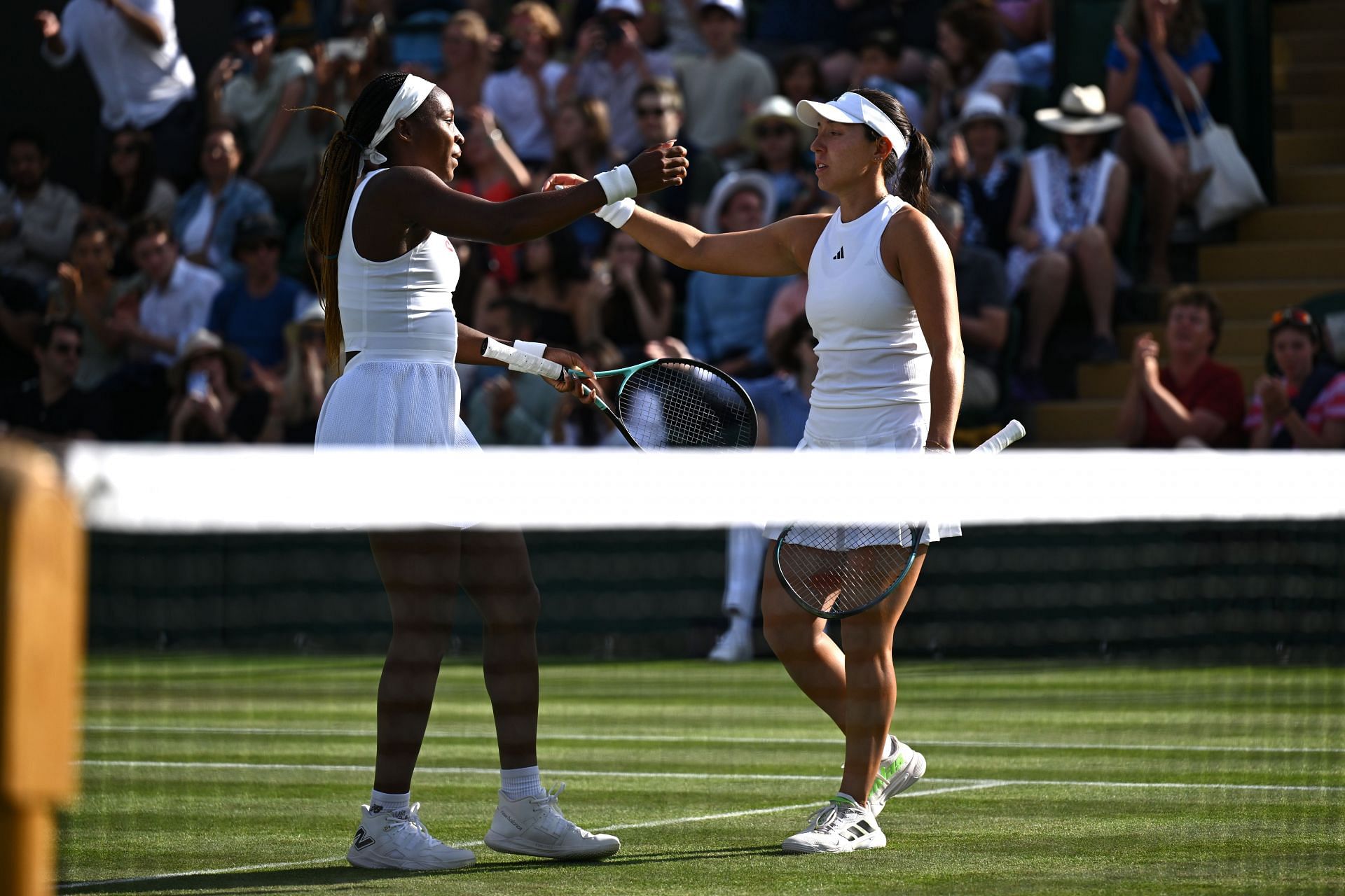 Coco Gauff and Jessica Pegula in action at Wimbledon