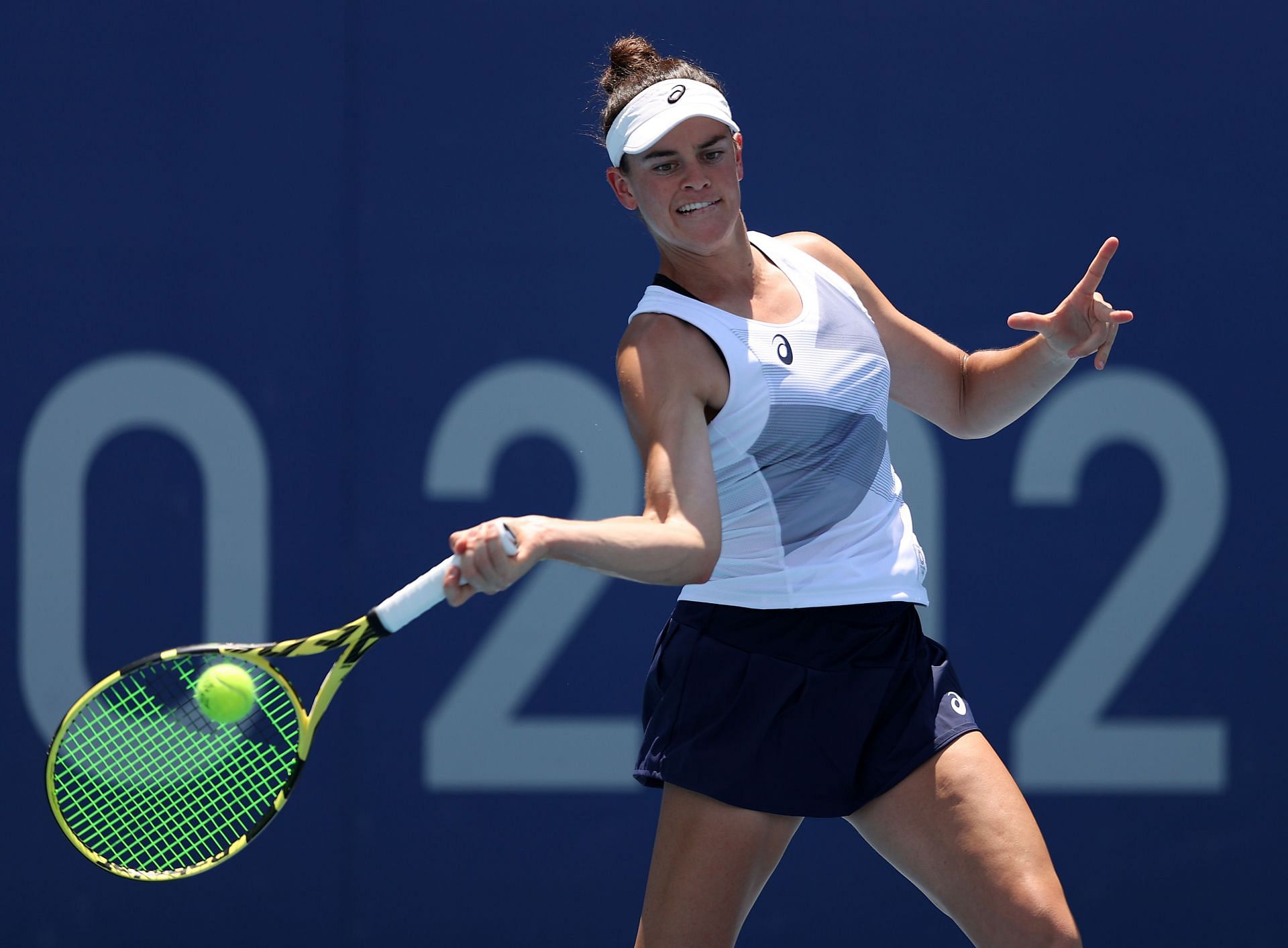 Jennifer Brady in action at the Tokyo Olympics.