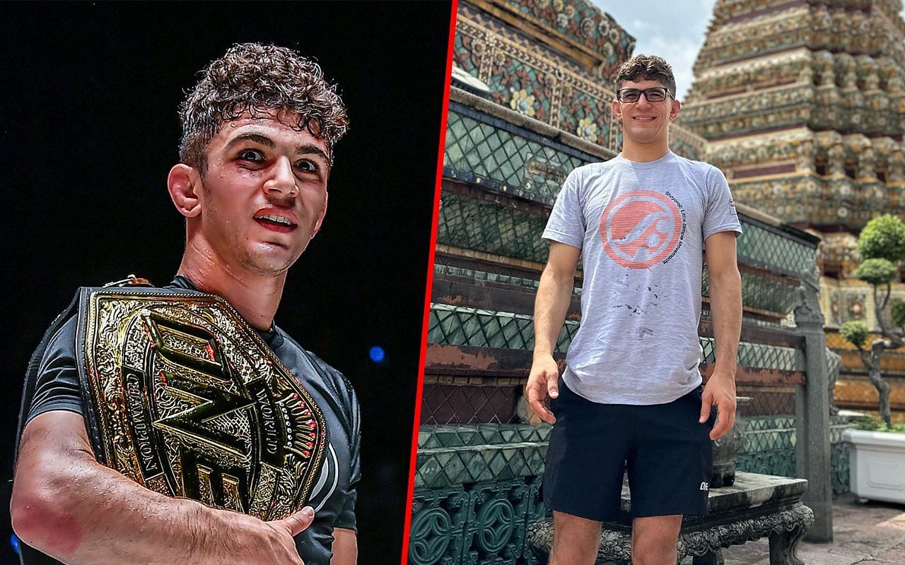 Mikey Musumeci (left) and Musumeci during a trip in Thailand (right)