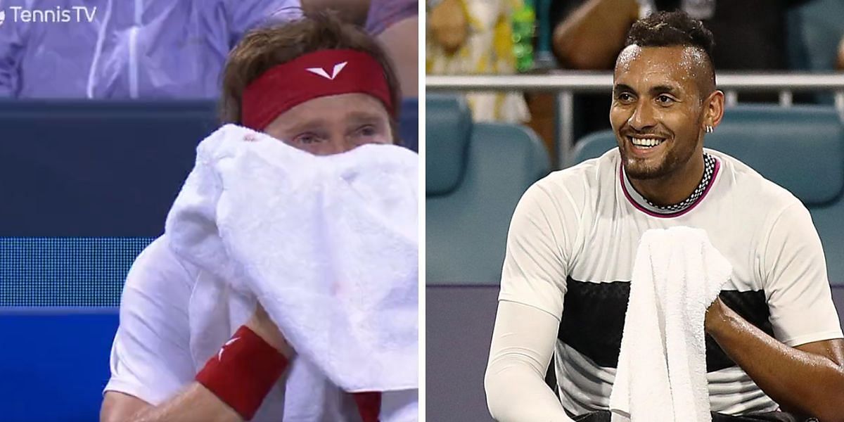 Andrey Rublev (L), and Nick Kyrgios (R)