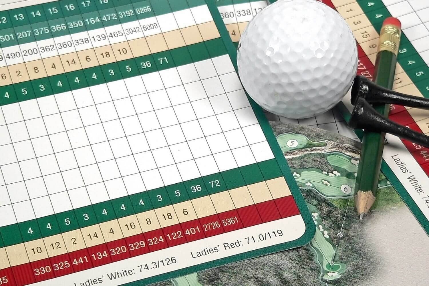 A golf scorecard with the course and slope rating mentioned in the bottom right (via HowSheGolfs.com)