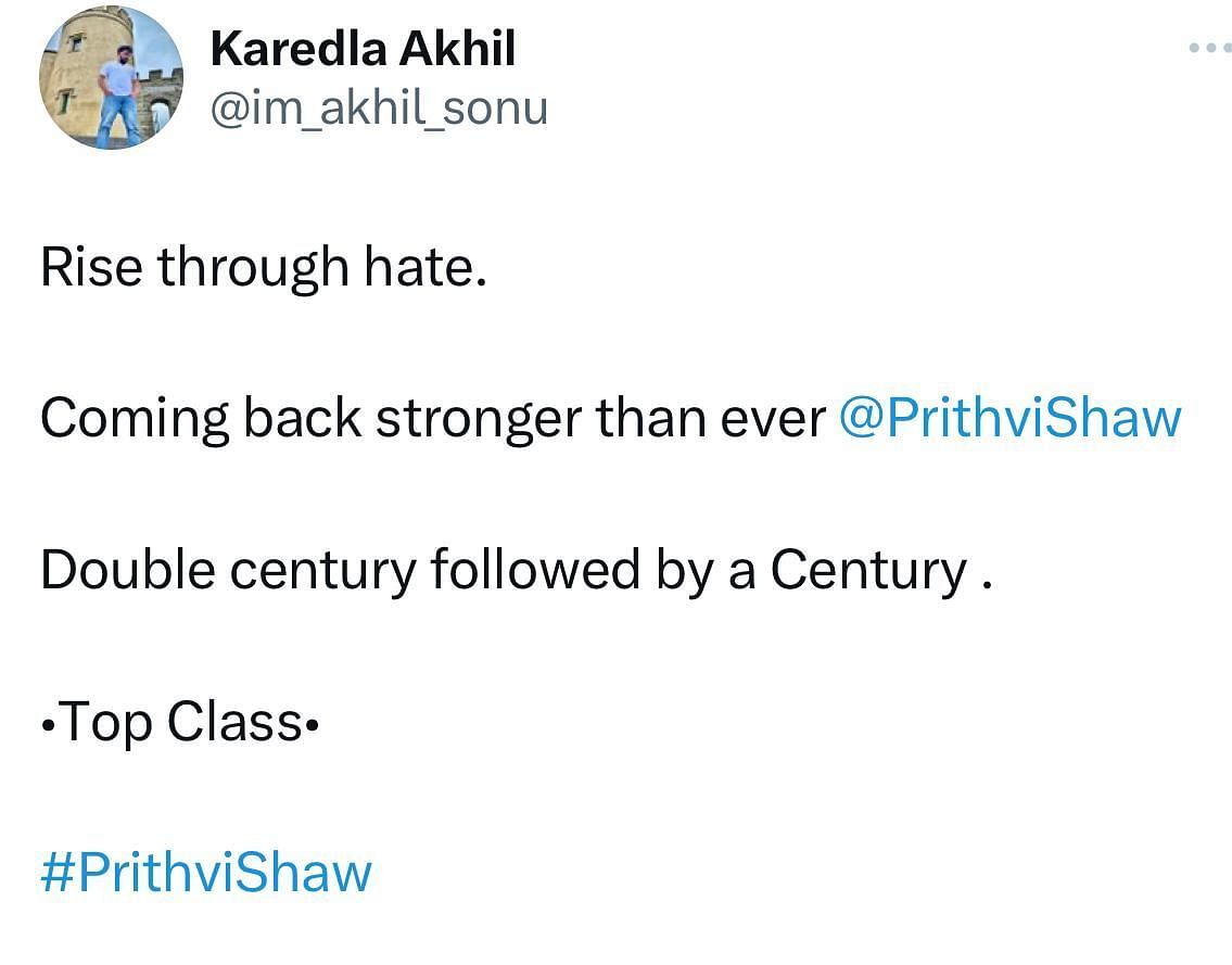 "Coming Back Stronger Than Ever" - Fans Erupt As Prithvi Shaw Follows ...