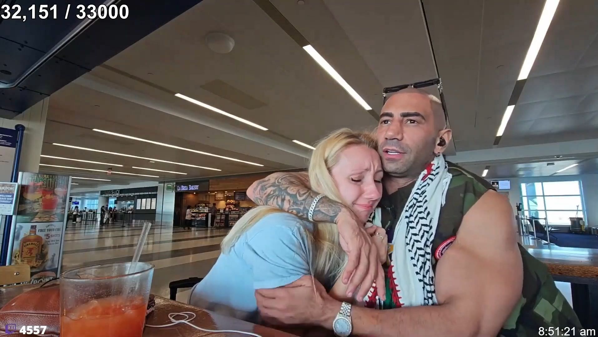 Fousey breaks down after being accused of taking advantage of drunk woman in an airport (Image via Fousey/Twitch)