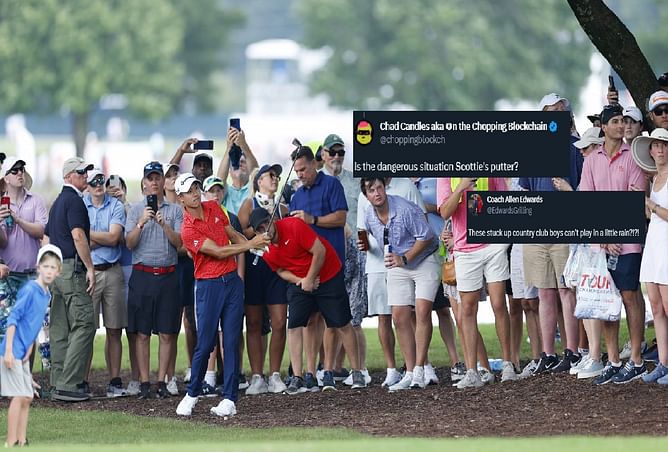“These stuck up country club boys can’t play in a little rain?”: Golf fans react to play being suspended at the TOUR Championship