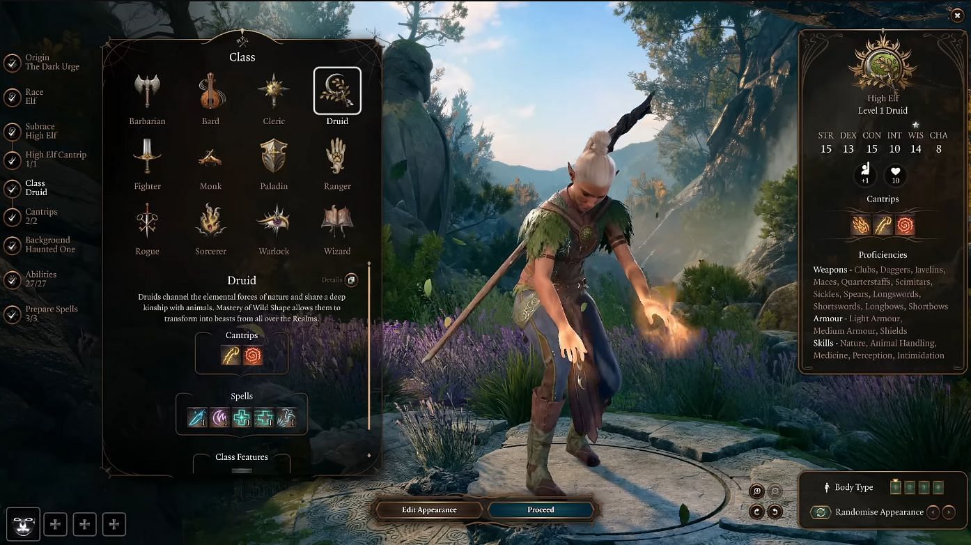 Each character class has skills and attributes that it excels with (Image via Larian Studios)