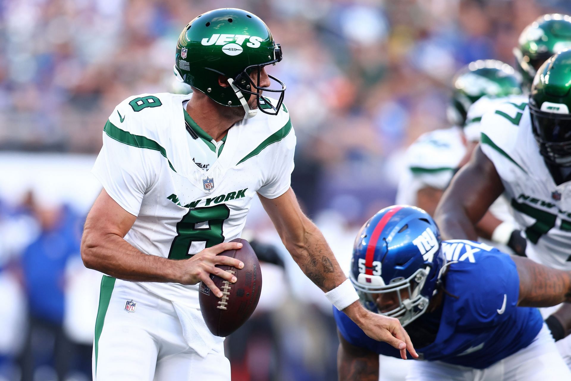 Giants' Jihad Ward takes shot at Jets' Aaron Rodgers in preseason