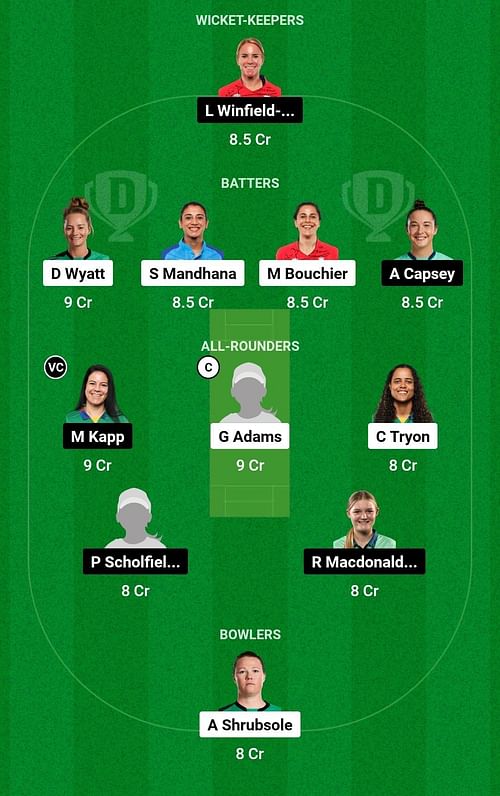 Dream11 Team for Southern Brave Women vs Oval Invincibles Women - The Hundred Women’s Competition 2023.