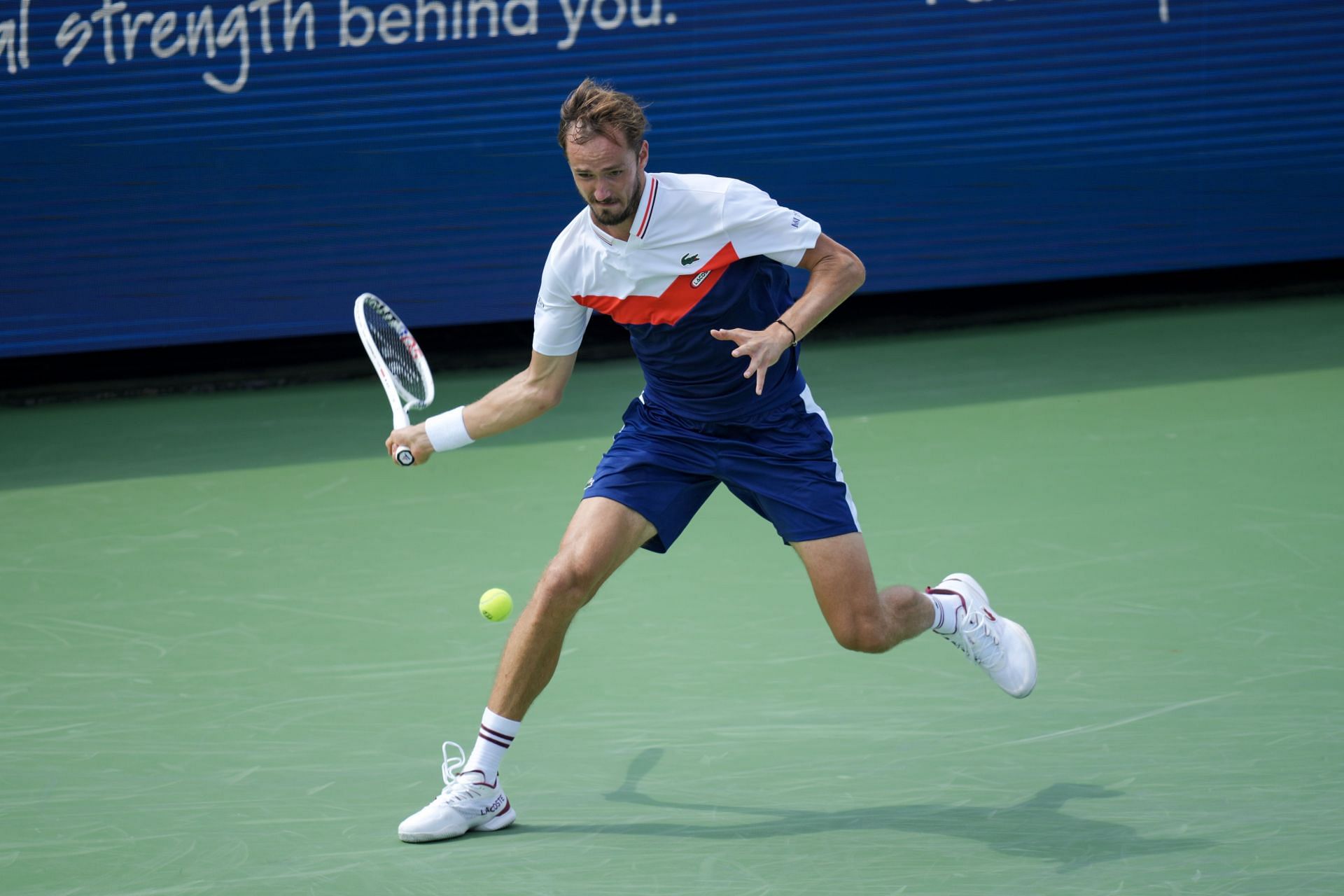 Daniil Medvedev in action at the Western &amp; Southern Open