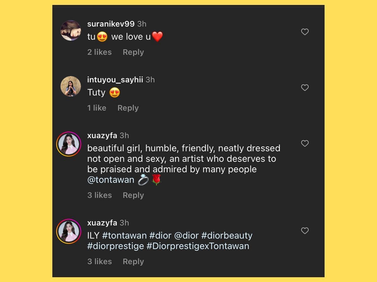 Fans comment on Tu&#039;s latest look at Dior event (Image via Instagram/ @mintmag_th)