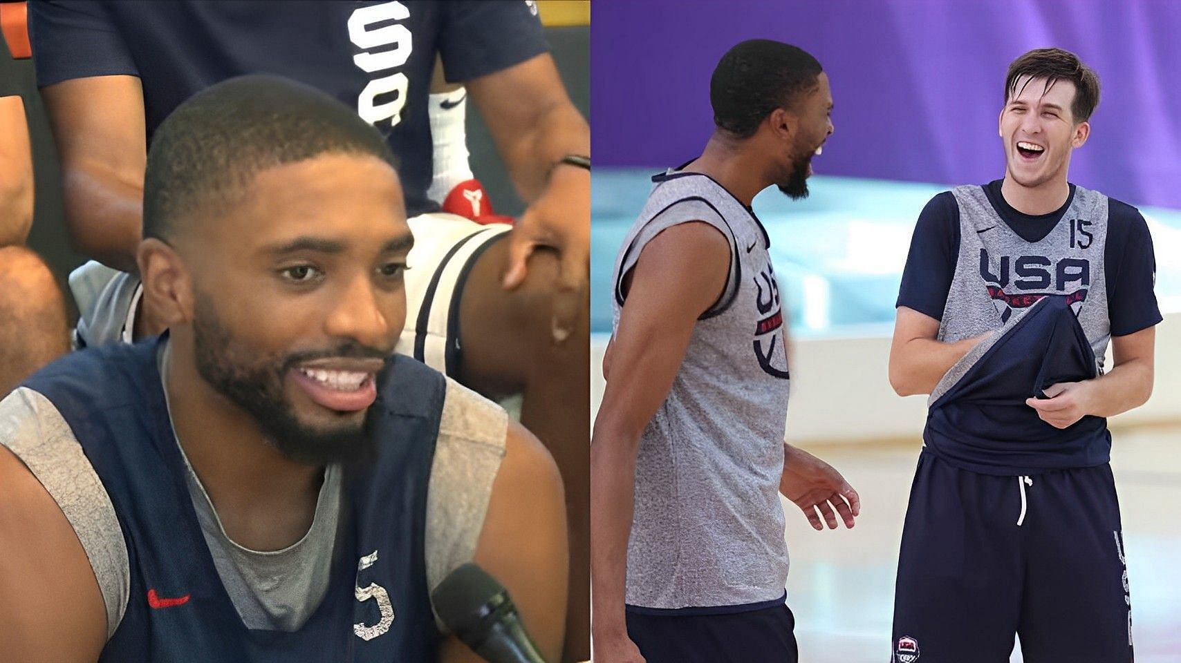 Team USA teammates Mikal Bridges and Austin Reaves