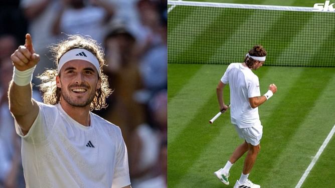 Fans in awe as tennis star Stefanos Tsitsipas makes a surprise visit to Mets stadium to throw out ceremonial first pitch