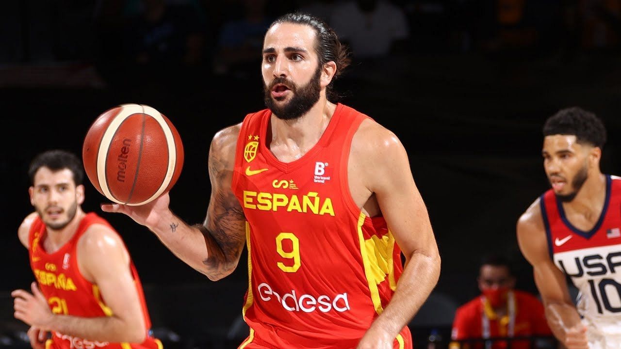 Ricky Rubio representing his country Spain in the 2020 Tokyo Olympics