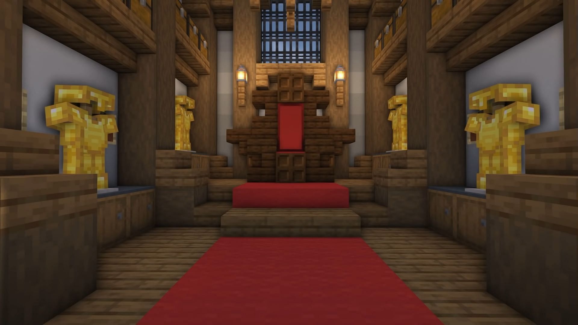 No castle build would be complete without a throne room (Image via BlueNerd/YouTube)
