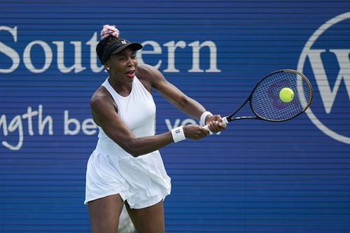 Venus Williams in action at the Western & Southern Open in Cincinnati