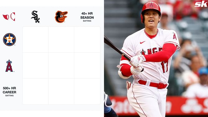 Which Angels players have recorded 40+ HR in a season? MLB Immaculate Grid Answers August 22