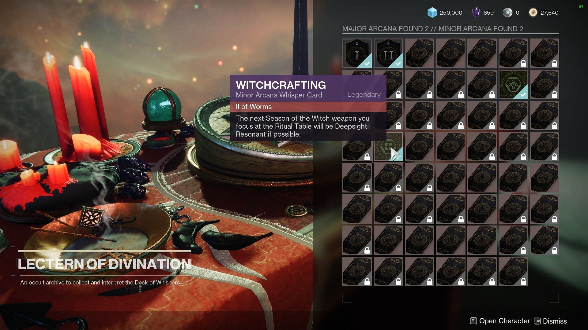 Witchcrafting minor card (Image via Destiny 2)