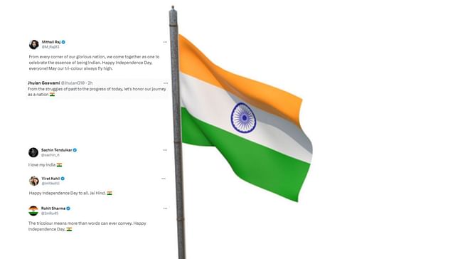 "The tricolour means more than words can ever convey" - Rohit Sharma and Virat Kohli lead wishes on 77th Independence Day