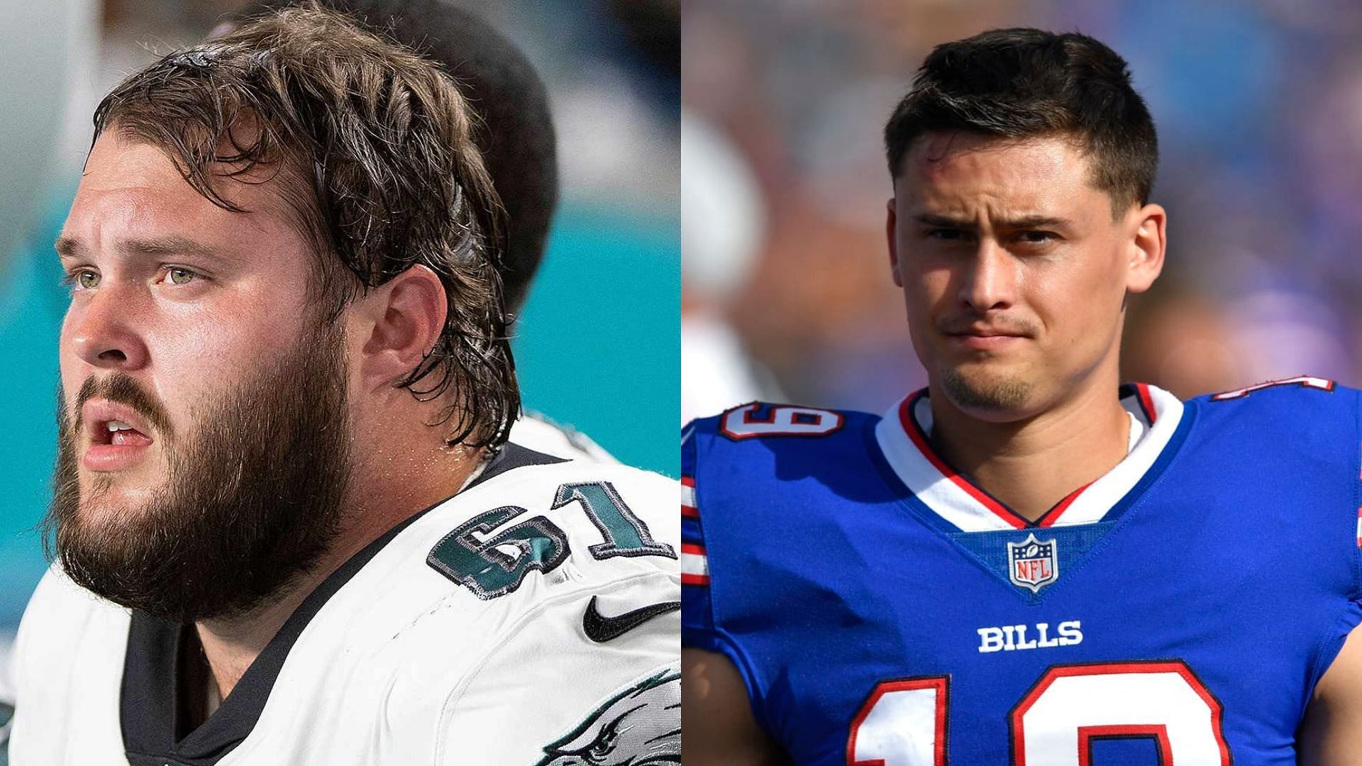 Eagles fans chime in Josh Sills (L) while mentioning former Bills punter Matt Arazia (R)