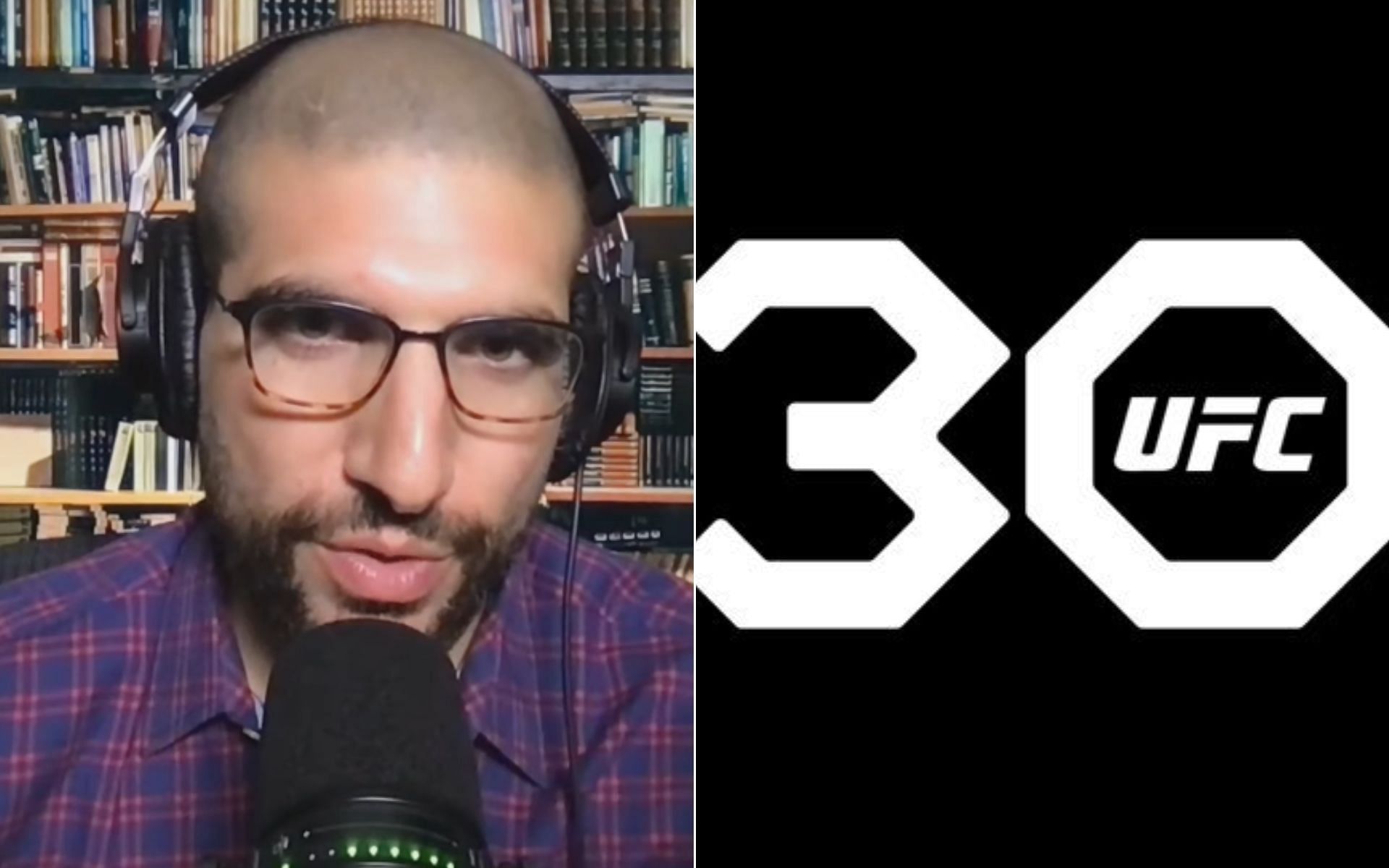 Ariel Helwani [Left], and UFC logo [Right] [Photo credit: MMAFightingonSBN - YouTube and @ufc - Twitter]