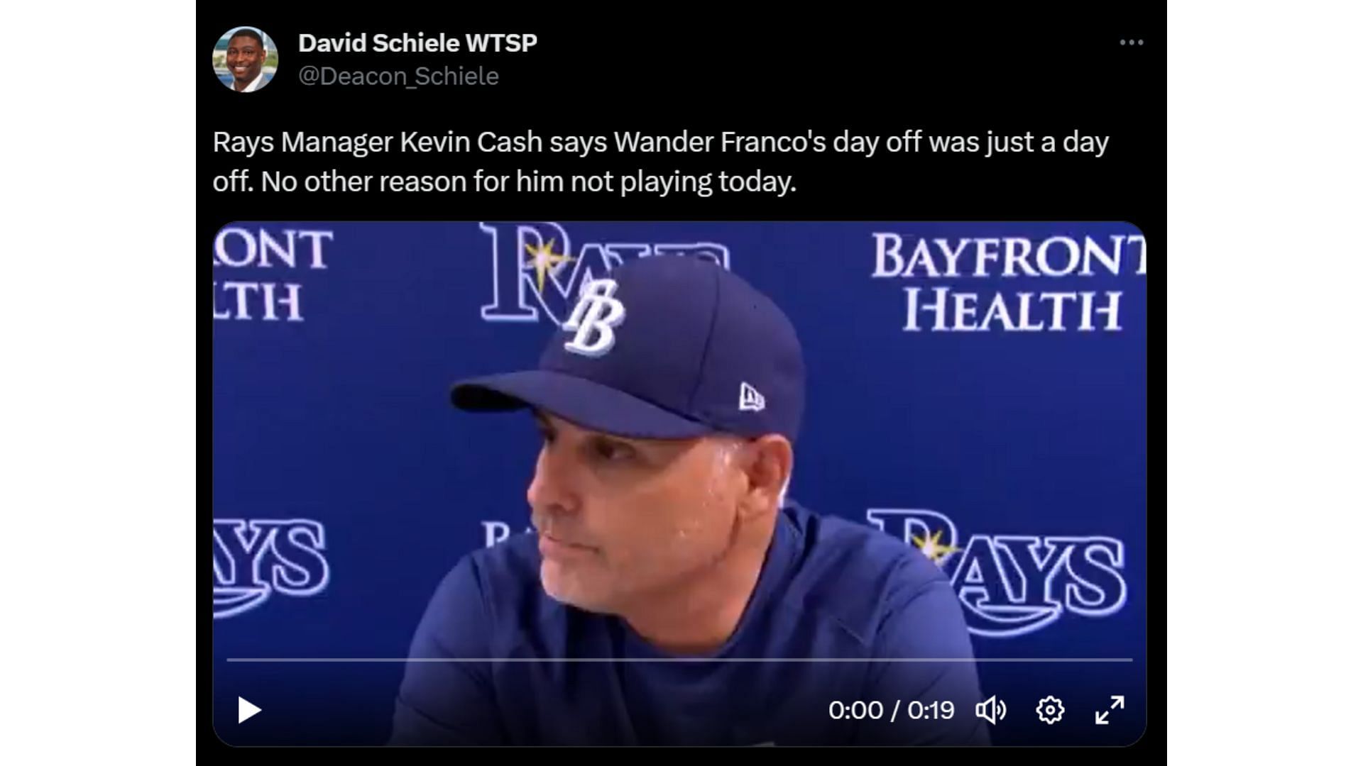 Rays Manager Kevin Cash speaks on the situation