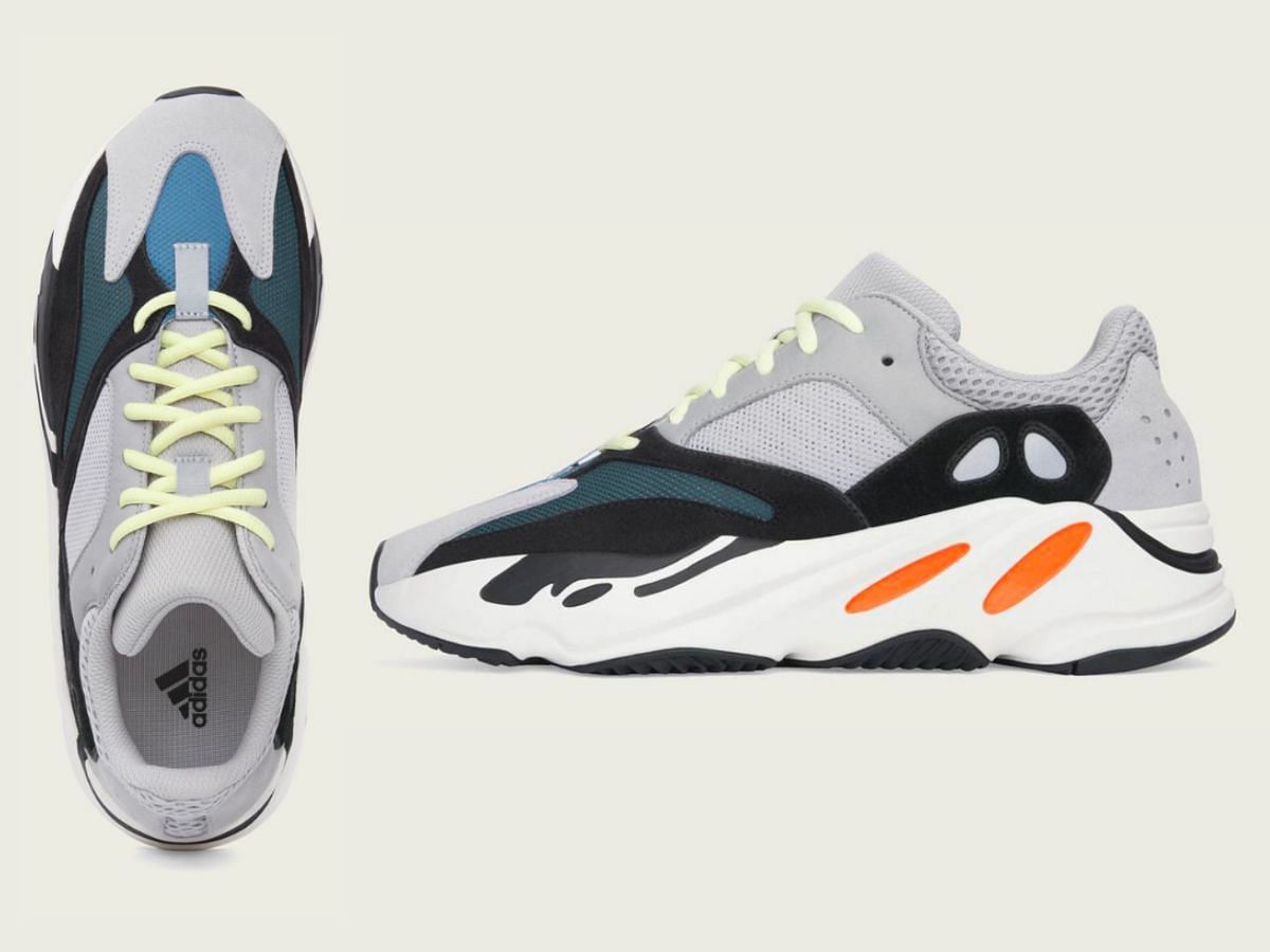 Overview of Adidas Yeezy 700 &quot;Wave Runner&quot; shoes (Image via Getty)