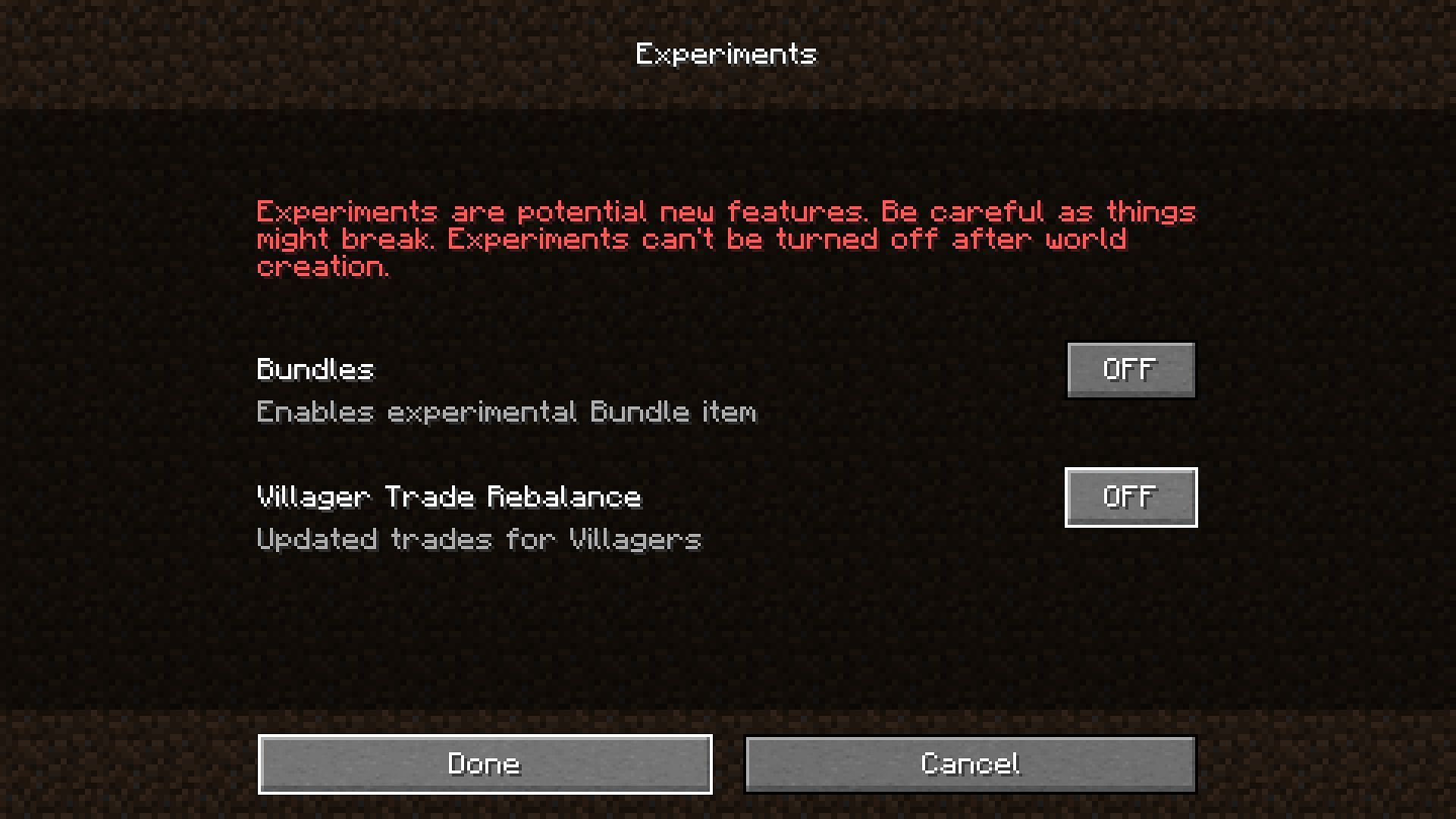 New villager trade rebalance experimental feature (Image via Mojang)