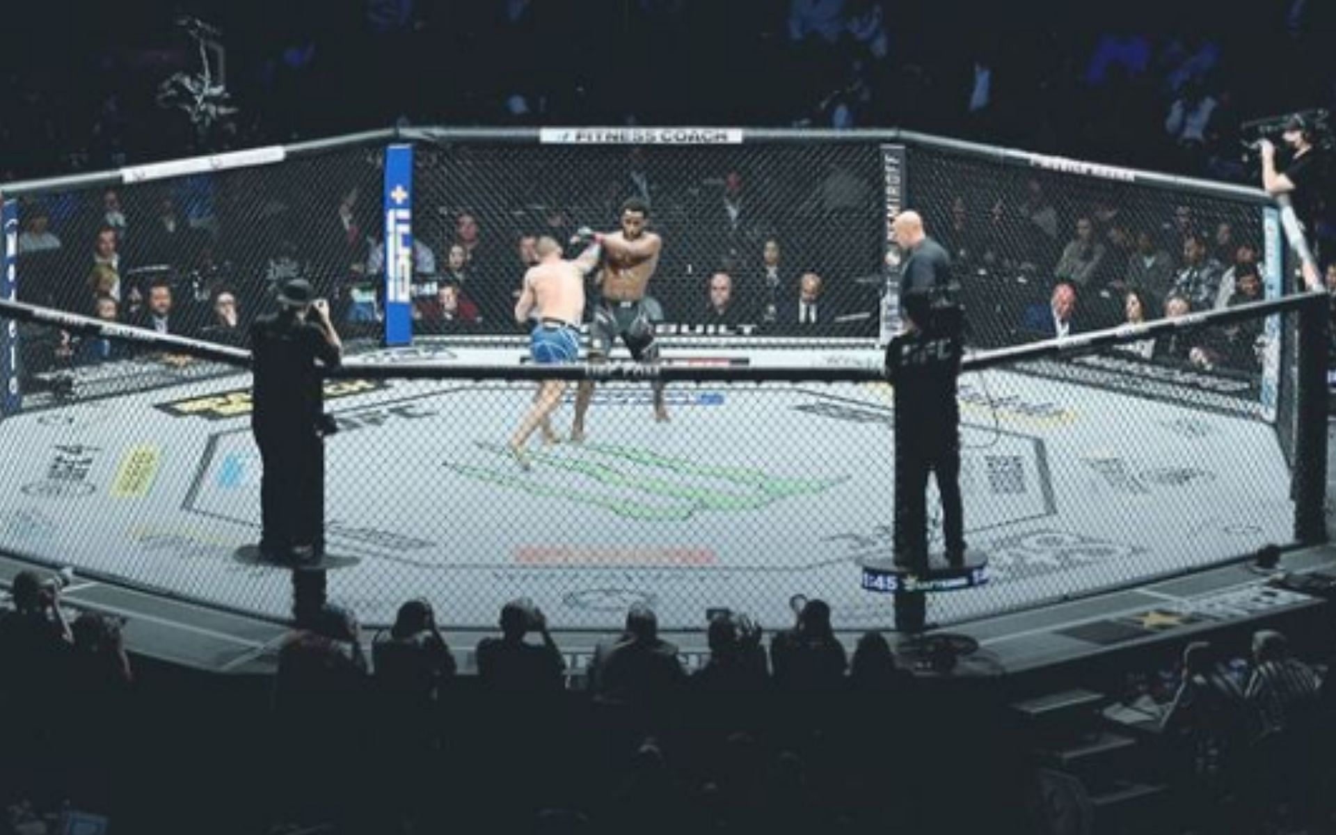 An Image of the UFC octagon during a Fight Night [Image courtesy @ufc on Instagram]