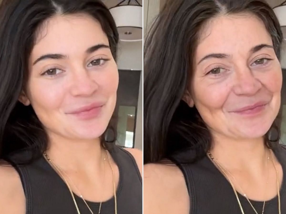 Kylie Jenner tried TikTok&#039;s &quot;Aged&quot; filter (Image via TikTok/ @kyliejenner)