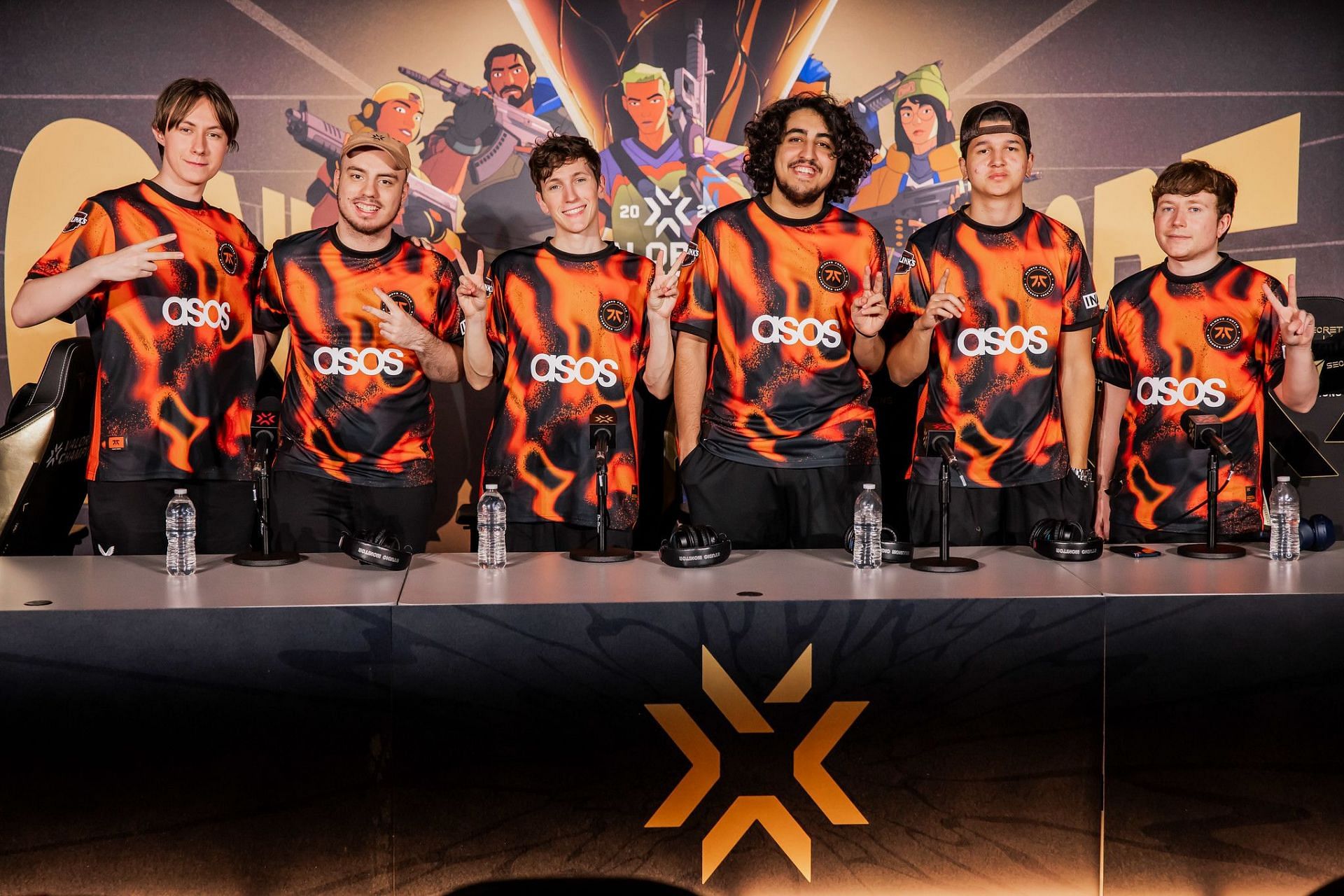 Fnatic Valorant team at the post-match press conference (Image via Riot Games)