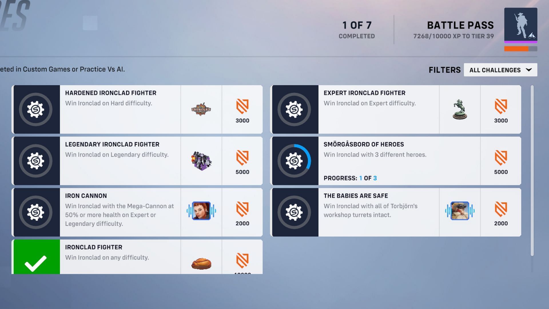 Players can earn additional rewards for beating the missions (Screenshot via Overwatch 2)