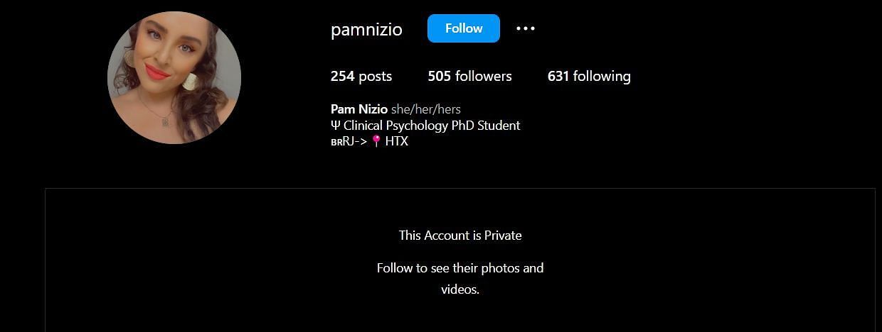 Pam Nizio&#039;s social media account is currently private