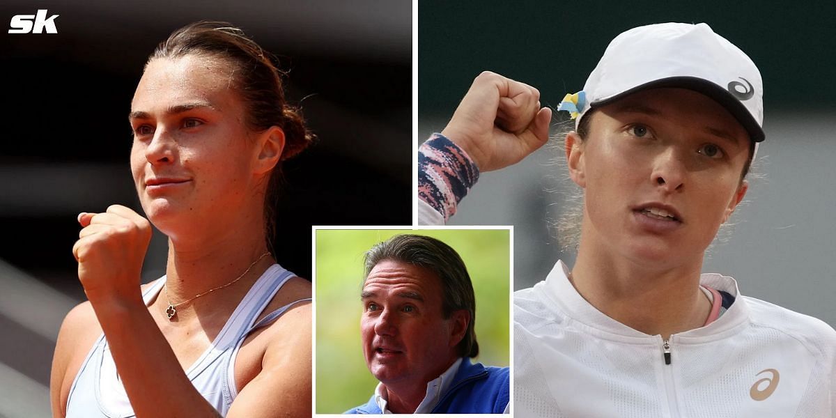 Aryna Sabalenka (L); Iga Swiatek; Jimmy Connors (inset)