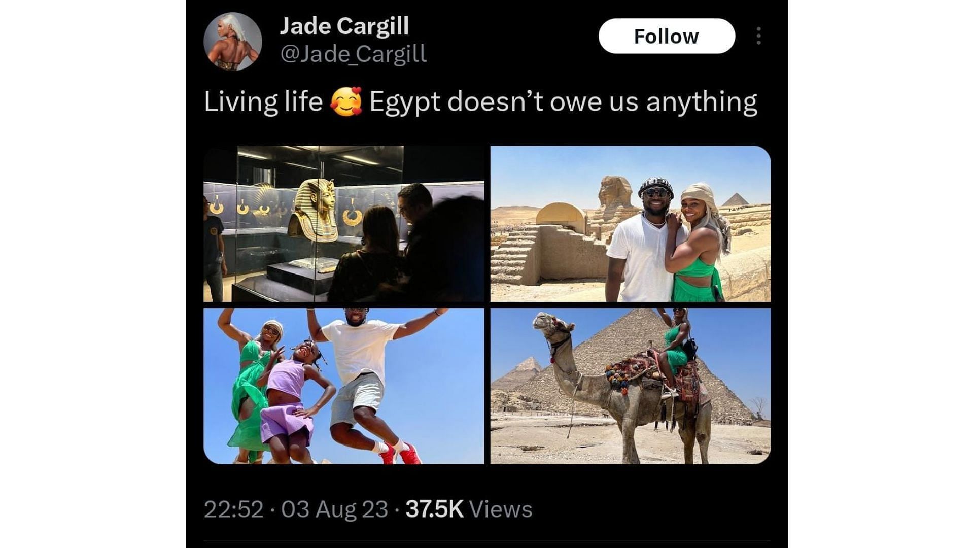 Jade Cargill&#039;s latest tweet