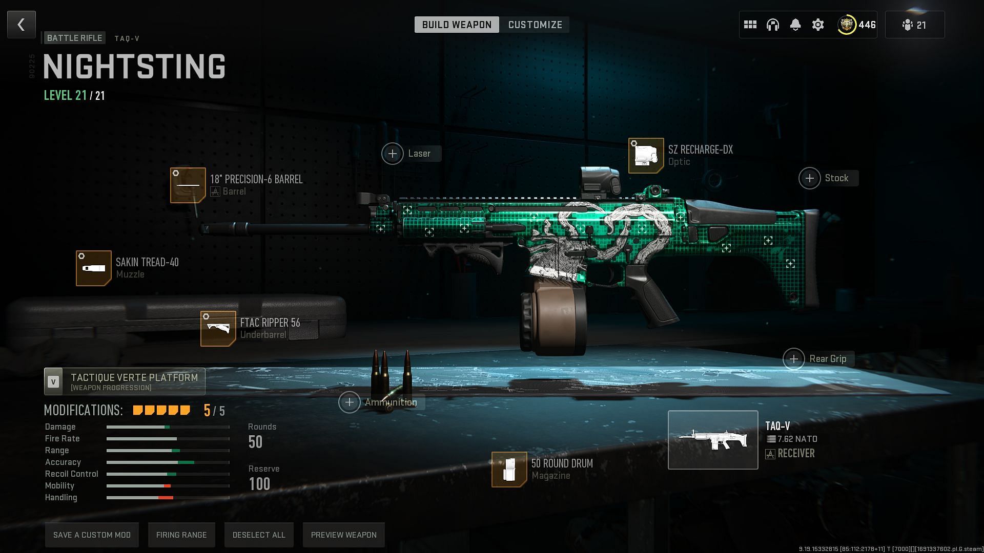 Best TAQ-V loadout in Season 5 of Warzone 2 DMZ (Image via Activision)