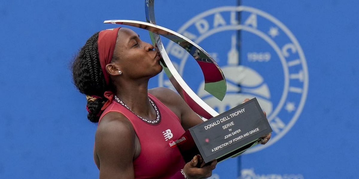 Coco Gauff after winning the 2023 Citi Open in Washington.