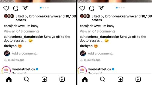 Dana Brooke sends a message to Cora Jade on Instagram.