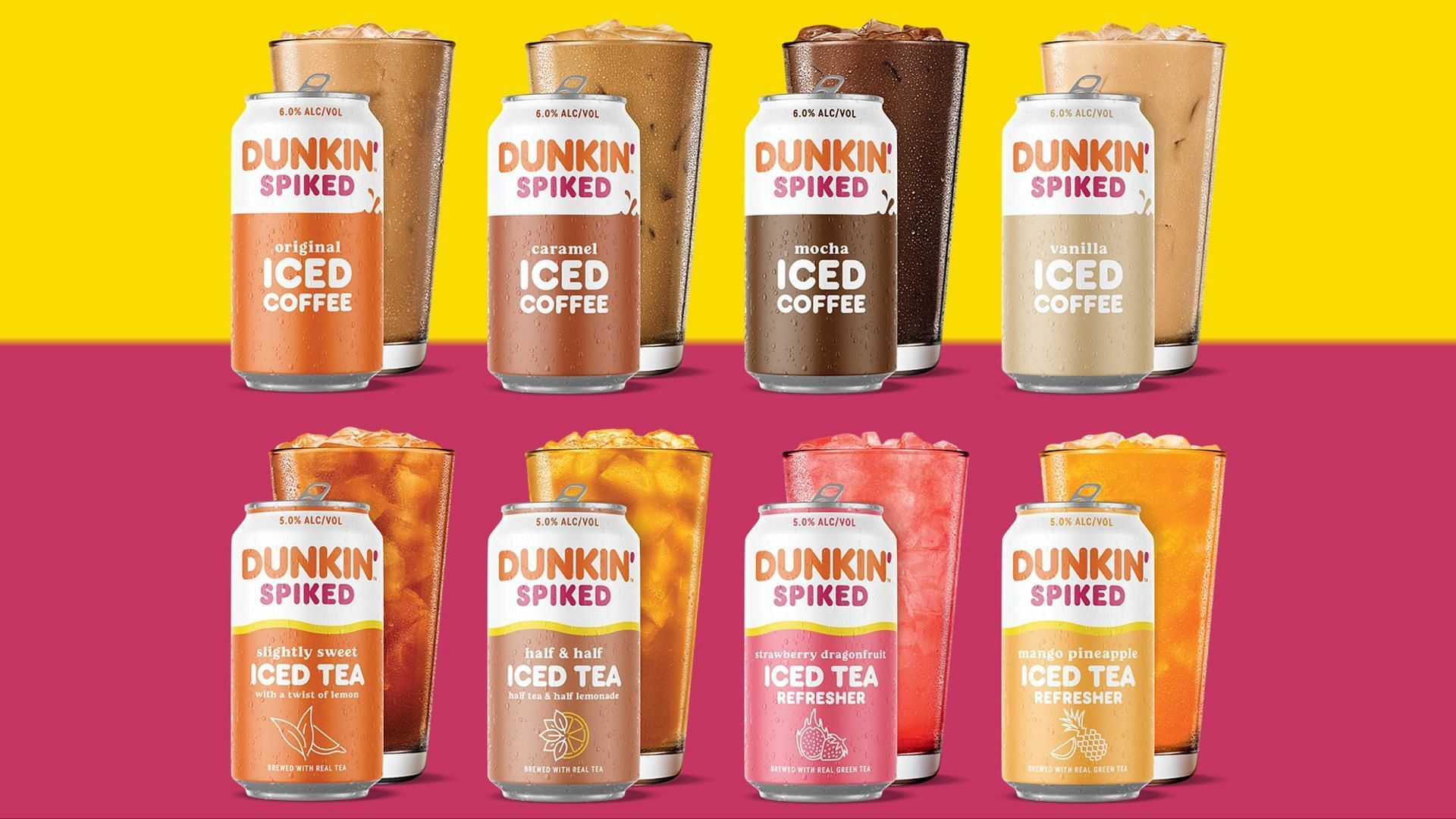 Dunkin&rsquo; boozy Dunkin&#039; Spiked beverages contain up to 6% ABV (Image via Dunkin&rsquo;)