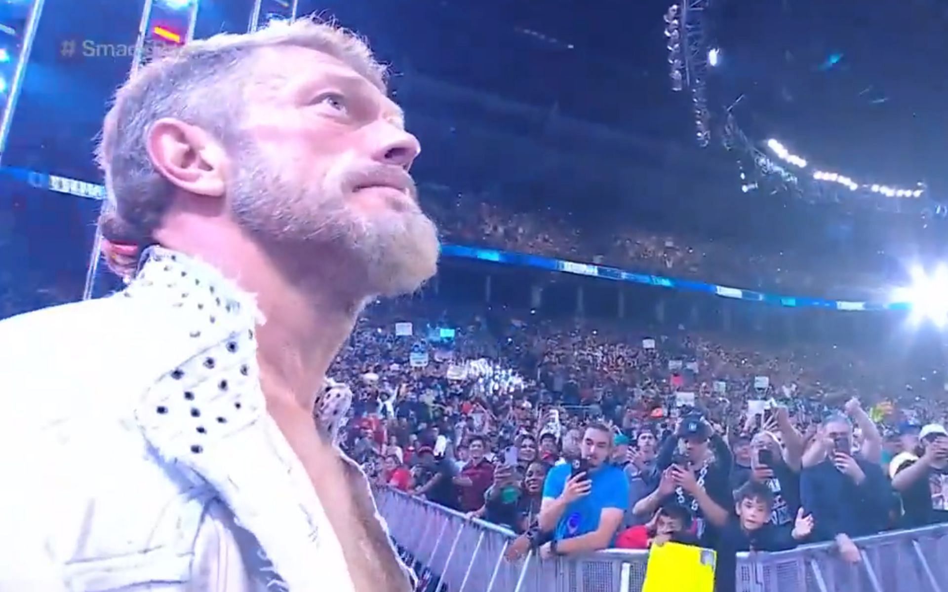 The Rated-R Superstar embracing the roar of the crowd for possibly the last time