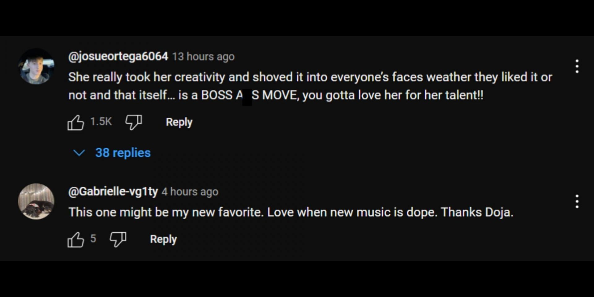 Other viewers loved Doja&#039;s new music video and praised her for her artistic capabilities. (Image via YouTube/@dojacat)