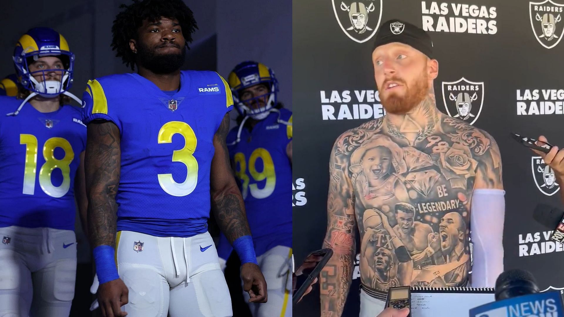 Fans mock Maxx Crosby for excessive tattoos following Cam Akers fight -  “Going all in on looking like a Raider”