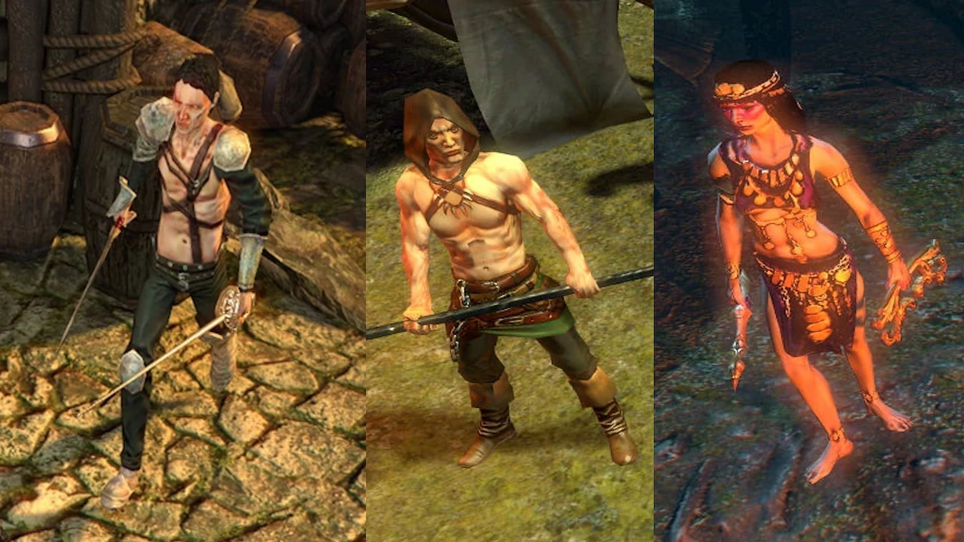 Kraitlyn, Oak, and Alira in Path of Exile Act 2 (Image via Grinding Gear Games)